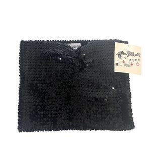 HELIUM VTG NWT Black Sequin Tube Top Y2K Glam Clubwear S/M USA